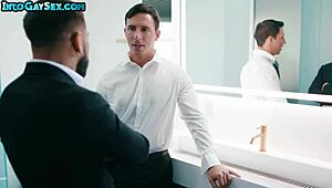 Tattooed Gay Hunk Fucks BFF Stud Bareback in Missionary Anal