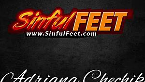 Sinful Feet adores Adriana Chechik rocking fishnets for a hot show