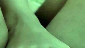 Nice Feet Teasing and Stroking in Hot Footjob Action