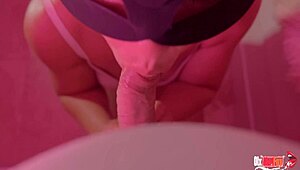 In my dirty hobby, she swallows cum from blowjob and handjob