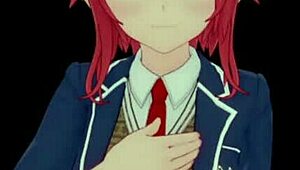 Japanese anime babe squirts hard in maledom hentai action