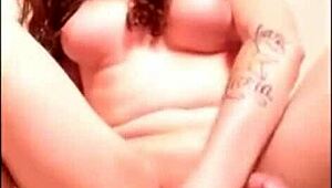 Shemale Rides Dildo with Wild Energy