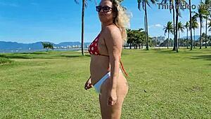 lisa in bikini on the beach looking hot