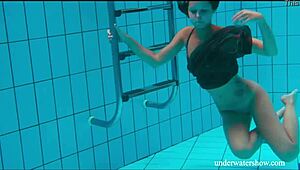 shaved cutie nata szilva, umm, she’s like a mermaid in the pool, ya know?