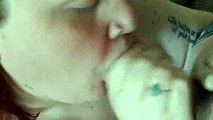 redhead sucks and jerks cock for cum