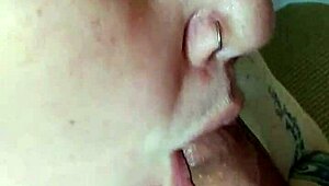 redhead sucks and jerks cock for cum