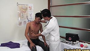 Asian twink patient gets fingered and dildo-filled by gay doctor 😏