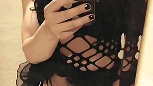 Ever seen a crossdresser stroking solo like this?