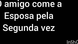 Shy wife enjoys first threesome with friend.