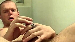 hot twink fucking himself with dildo machine, so wild and fun