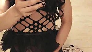 Ever seen a crossdresser stroking solo like this?