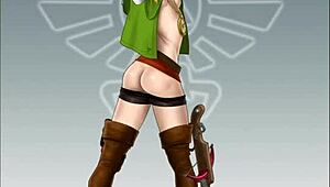 linkle teases her big tits and ass in hentai anime