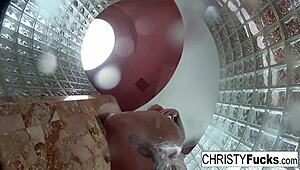 Christy Dahlia and Ivan Enjoy Shower Sex with Oral and Big Tits