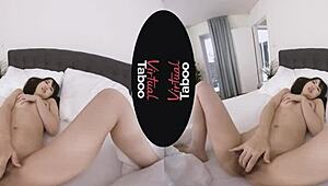 japanese brunette masturbates in pajamas, reaching taboo orgasm solo 😏