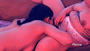 Brazilian lesbians explore each other in close-up video