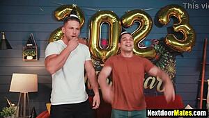 Gay roommates heat up New Year's Eve sex party 🎉