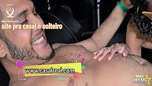 Skinny teen removes mask to suck DJ Jump's big cock