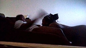 she's sucking her man's monster cock with sloppy enthusiasm