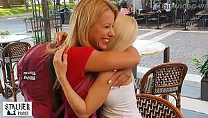 hungarian blondes NIKKY THORNE and NESTY SHARE COCK in behind-the-scenes making-of porn movie