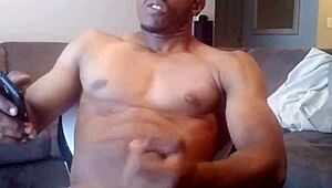 Black master strokes big dick outdoors for cum edge play