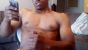 Black master strokes big dick outdoors for cum edge play