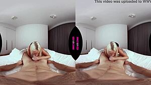 In VR, this European blonde sucks your cock like no one else can.