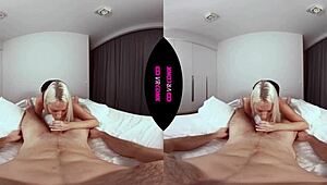 In VR, this European blonde sucks your cock like no one else can.