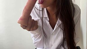 this slobbery blowjob scene where she deepthroats with her tongue