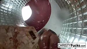 Hot shower bts fun with christy dahlia and ivan