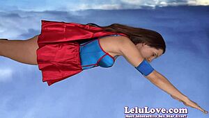 Does this superheroine fly in to suck your cock until facial? Lelu Love in action