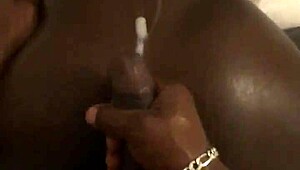 he SHOOTS that CUM on her BIG AFRICAN BOOTY while she's BENT OVER