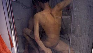 Casey Donovan Peeps On David Galager In Shower For Intense Handjob And Blowjob