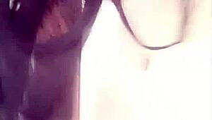 Pretty girl performs live webcam show with engaging interactions.