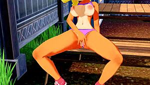 coco bandicoot moans loudly while masturbating outdoors