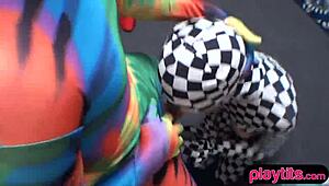 College Teens In Costumes Party In Dorm, End With Groupsex