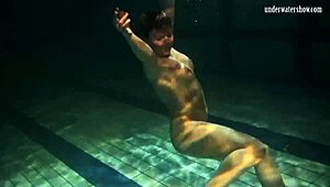 Hanging out by the pool with this sexy Russian teen, Bulava Lozhkova, showing off her big boobs and ass underwater.