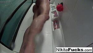 Nikita Von James Enjoys a Sexy Shower Masturbation