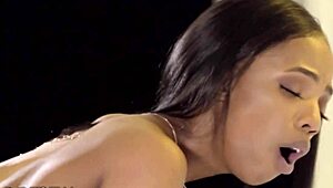 Black diva sarah banks enjoys deep dicking from monster cock