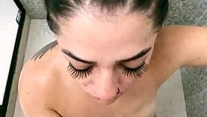 She Makes Him Cum Fast In The Bathroom