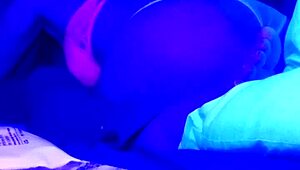 hey, watch this amateur black couple sucking cock in the blacklight room! it's so hot 🔥