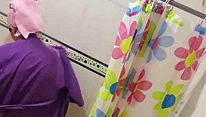 Spying on my friend's Argentine wife in the shower with hidden cam