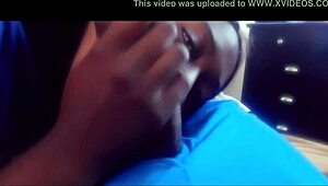 allen and ebony partner in homemade blowjob. pov view of big black cock sucking.