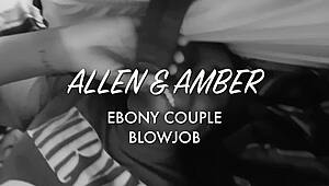 allen and ebony partner in homemade blowjob. pov view of big black cock sucking.