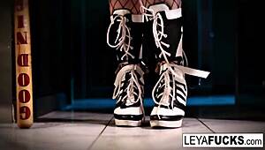 Leya from Suicide Club Takes Giant Cock and Cums in Ass!