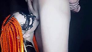 she gives a gentle blowjob and swallows cum