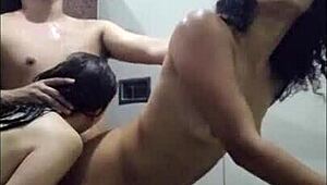 Gabbie And Rennan Threesome In Shower