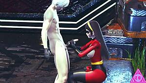 Wow, Violet Parr from The Incredibles gets wild with uncensored blowjob, handjob, and cumshot action!