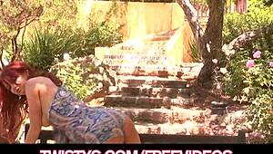 Veronica strips and masturbates in public park