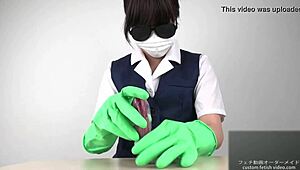 Handjob Ecstasy with Latex Gloves!