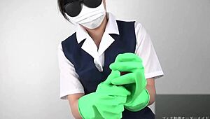 Handjob Ecstasy with Latex Gloves!